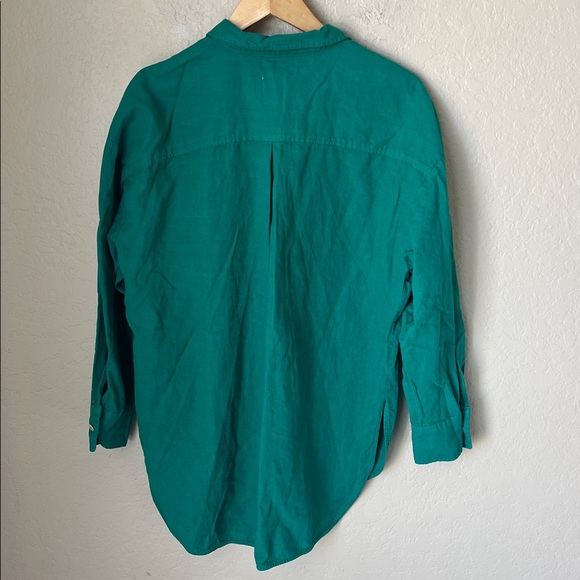 Maeve green linen cotton bennet relaxed fit button down shirt - Picture 11 of 11